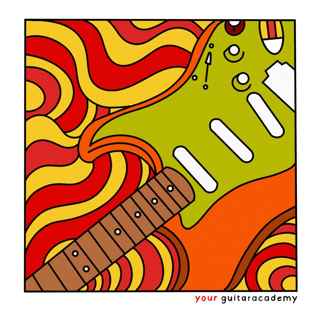 Orange Retro Stratocaster Hoodie