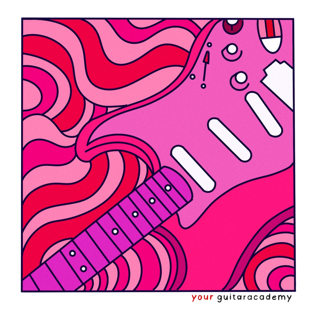 Pink Retro Stratocaster Hoodie